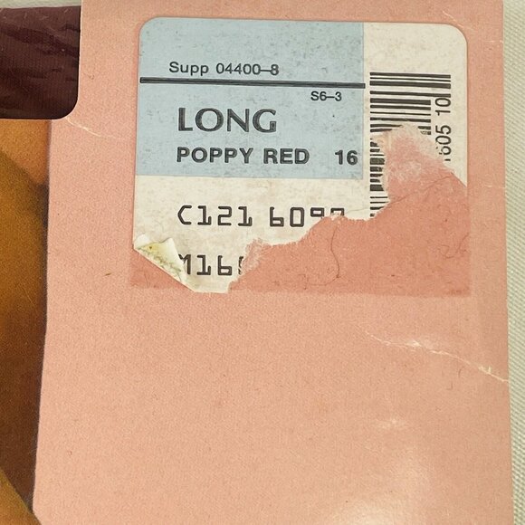 JCPenney Sandalfoot Extra Sheer Pantyhose LONG Limited Color, Poppy Red Women’s - Picture 2 of 6